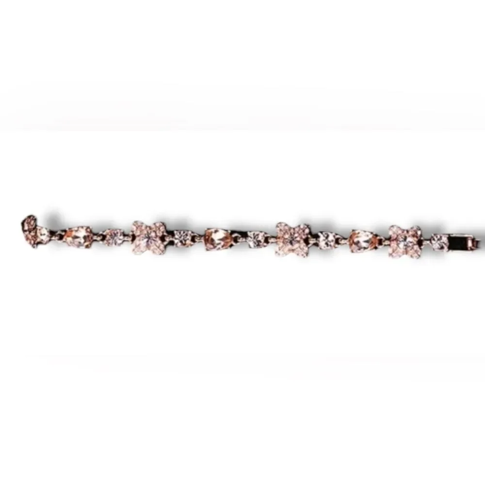 Givenchy Bracelet Pink Stones & Rose Tone Metal COMES IN DISPLAY CASE NWT